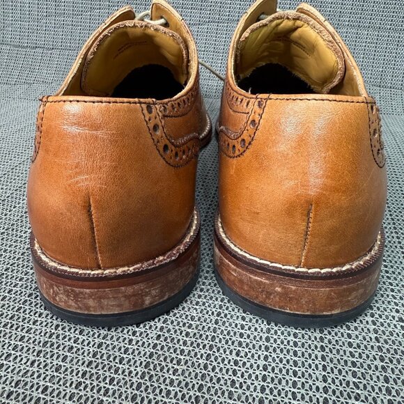 Cole Haan Mens Size 10M Tan Giraldo Wingtip Leather Oxford Shoes Brogue Detail - Picture 7 of 10